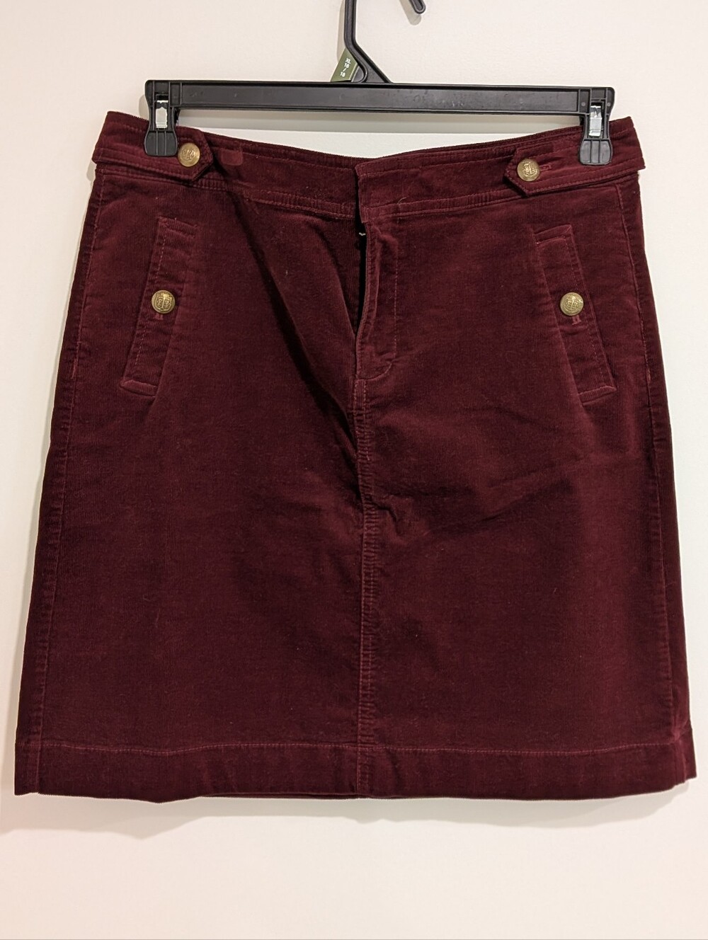 Talbots Burgandy Corduroy Mini Skirt Size 10 Fall Preppy Old Money Collegiate